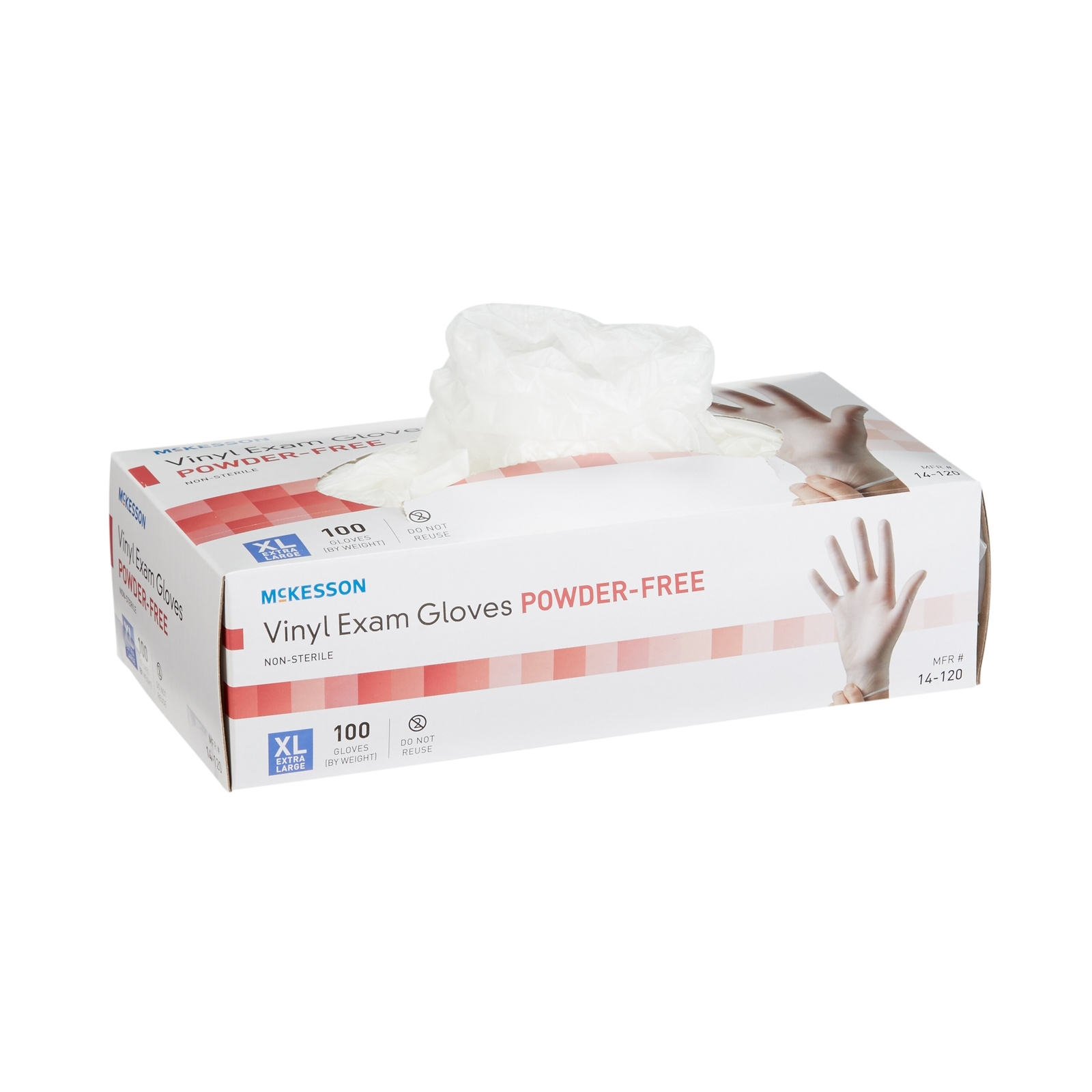 McKesson Vinyl Exam Glove Standard Cuff Length X-LARGE 100 per Box