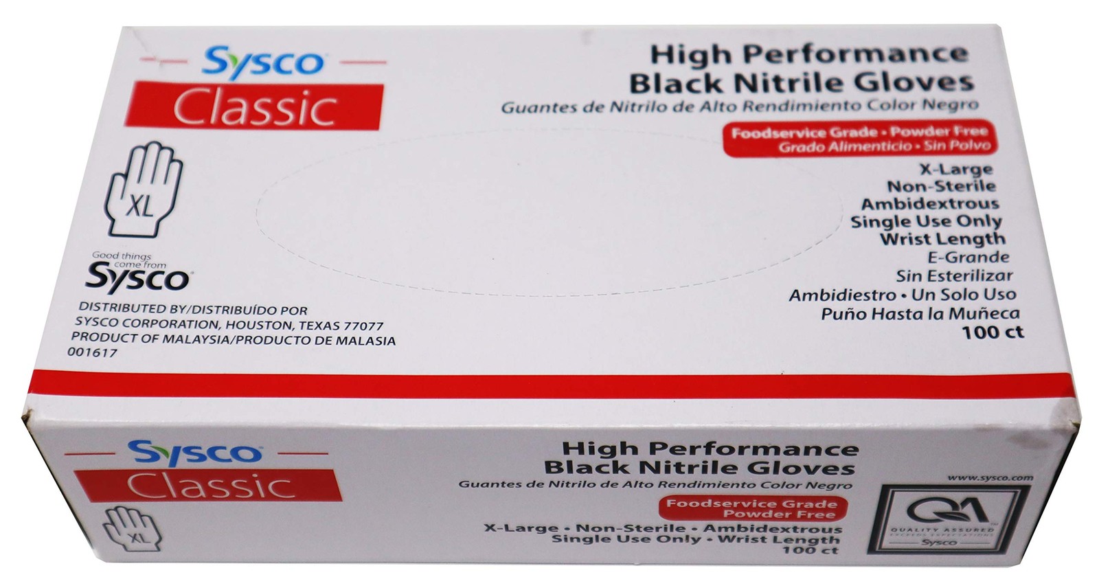 Classic Black Nitrile Extra Large Gloves Box, 100 Count