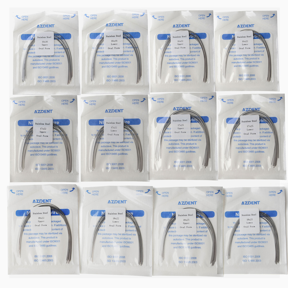 AZDENT Dental Orthodontic Stainless Steel Rectangular Arch Wires Oval Form