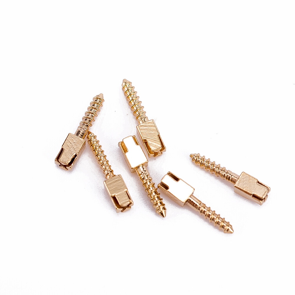 Dental Endodontic Screw Posts Gold Plated Sliver 2Key Conical Pins/Fiber Posts