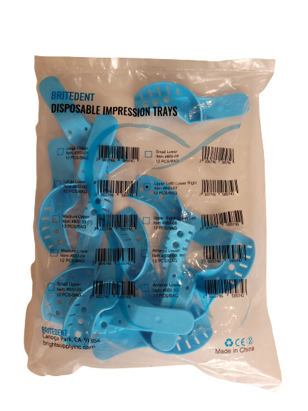 Disposable Perforated Dental Impression Trays. All Sizes available (12 pcs/bag)