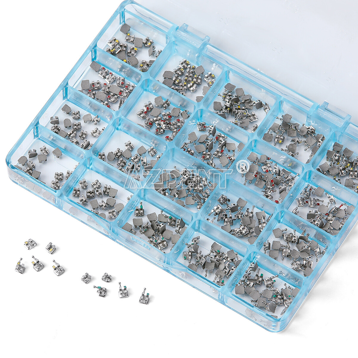 20Set AZDENT Dental Ortho MIM Monoblock Brackets Brace Mini Roth/MBT .022/.018
