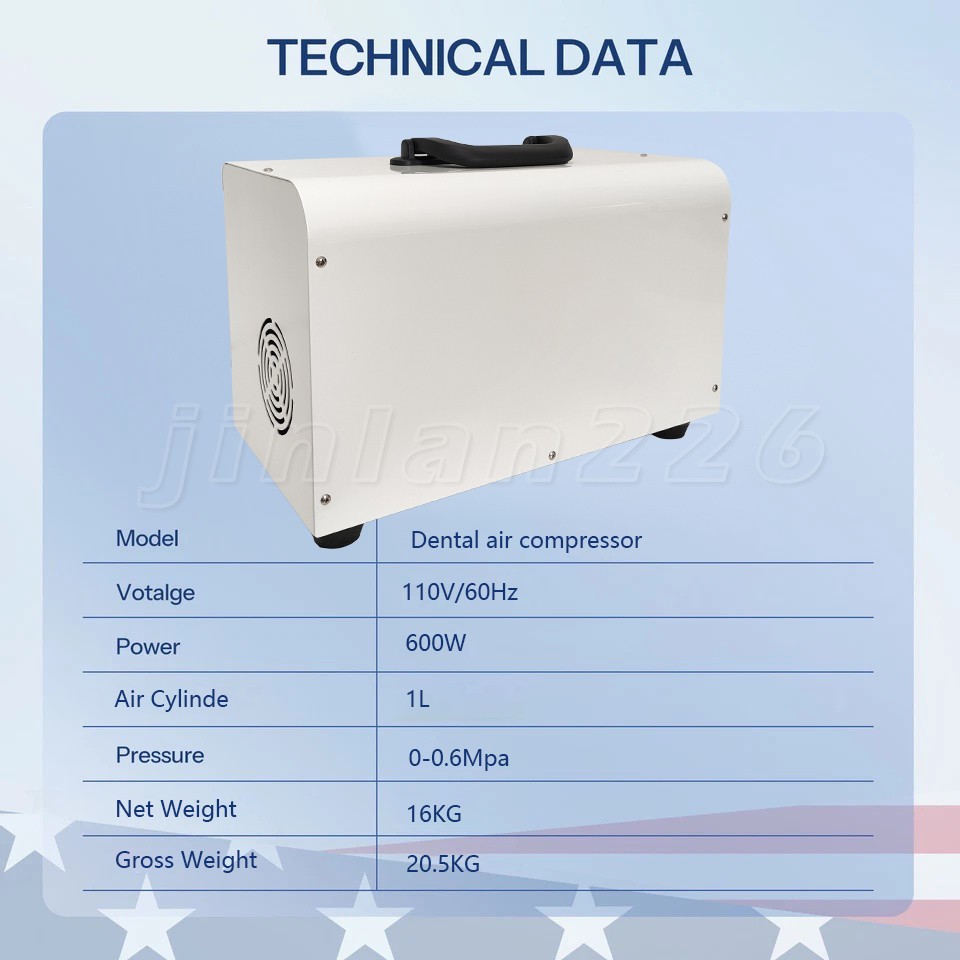 Oil-Free Air Compressor Silent Compatible with Dental Mobile Delivery Unit 110V