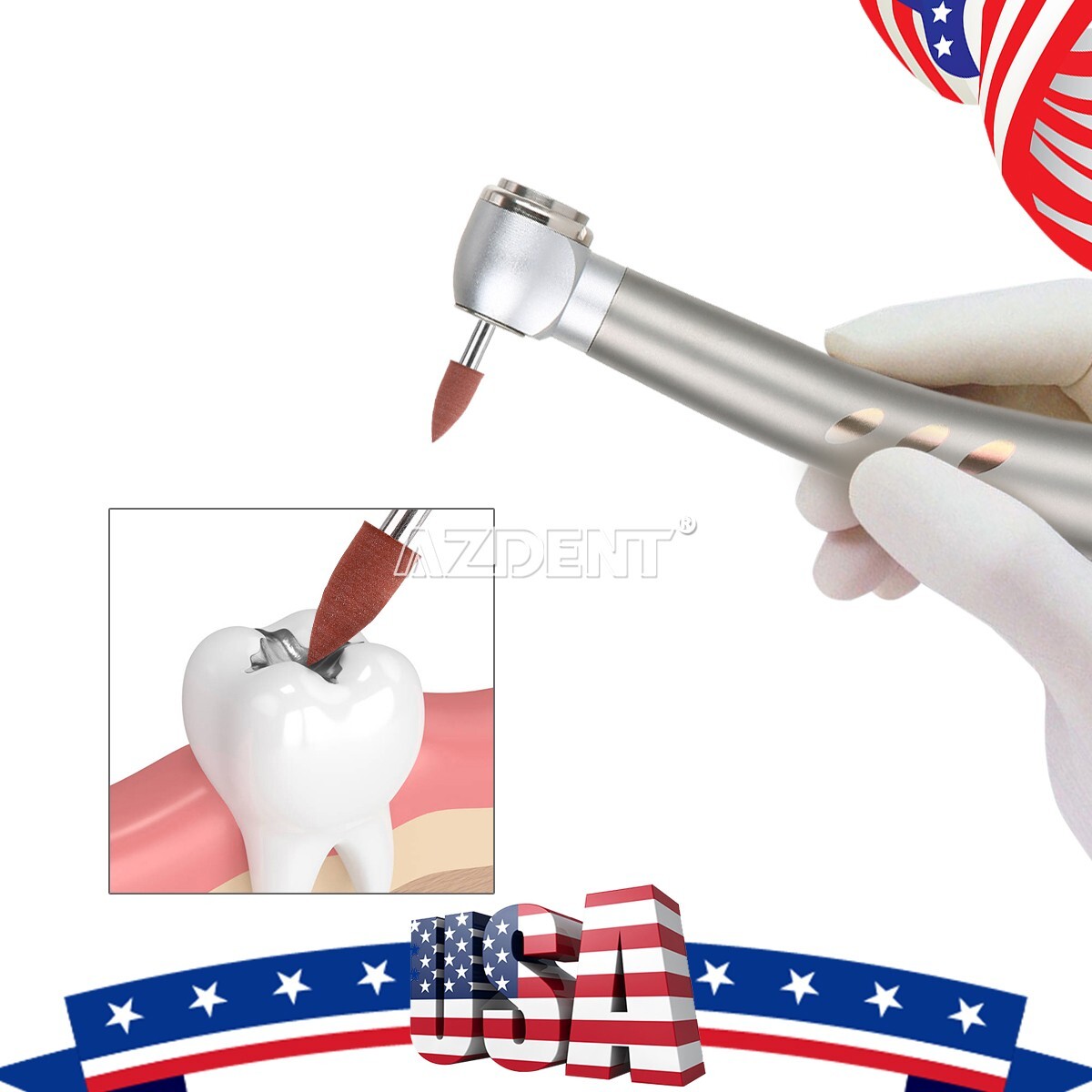 12pcs AZDENT Dental Brownie Polisher Friction Grip 0413 FG Mini Points FG 1.6mm