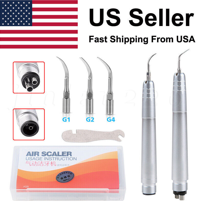 Dental Piezo Ultrasonic Air Scaler Handpiece Hygienist 2/4 Holes With 3 Tips