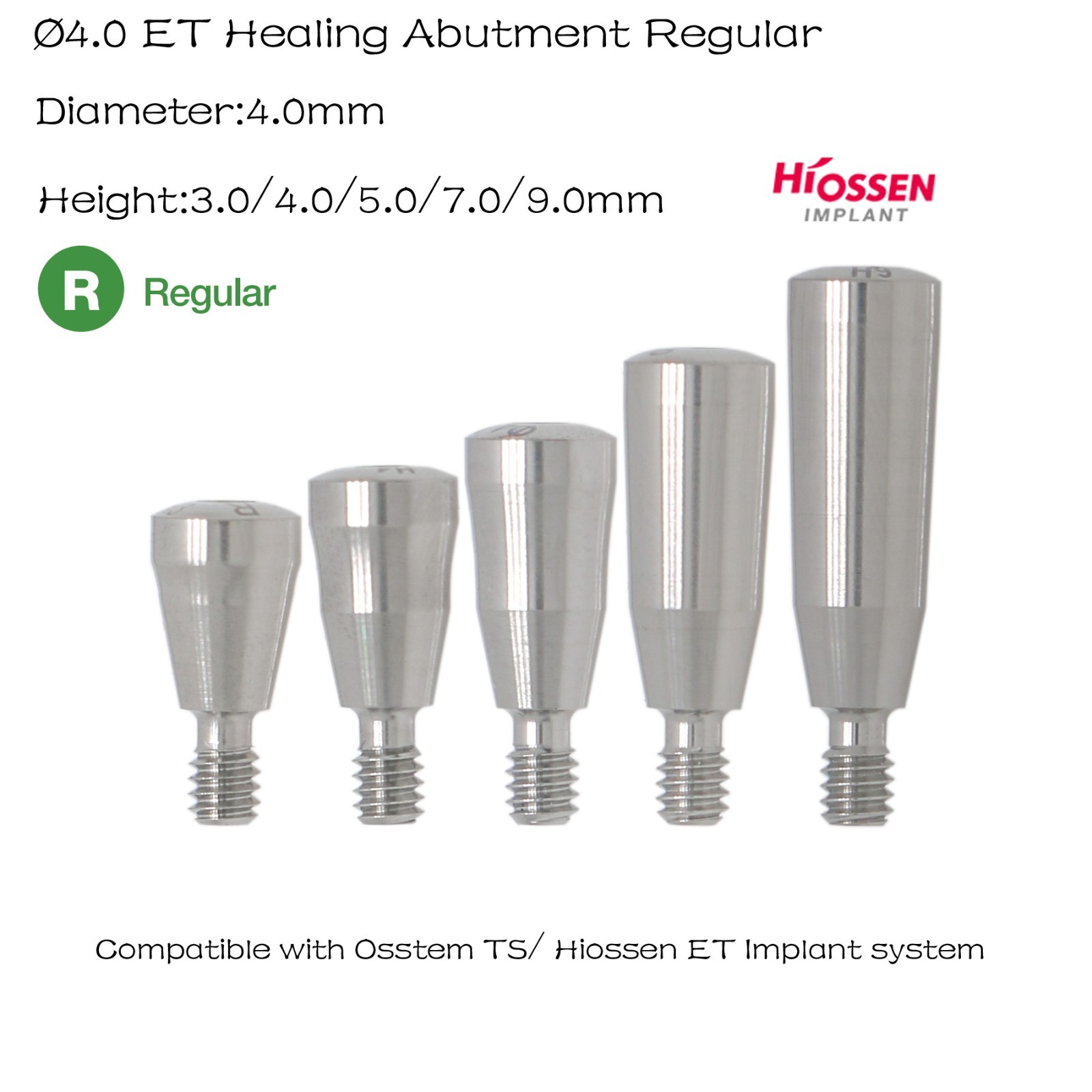 Dental Healing Abutment Cap Compatible with Hiossen ET III SA Regular Platform