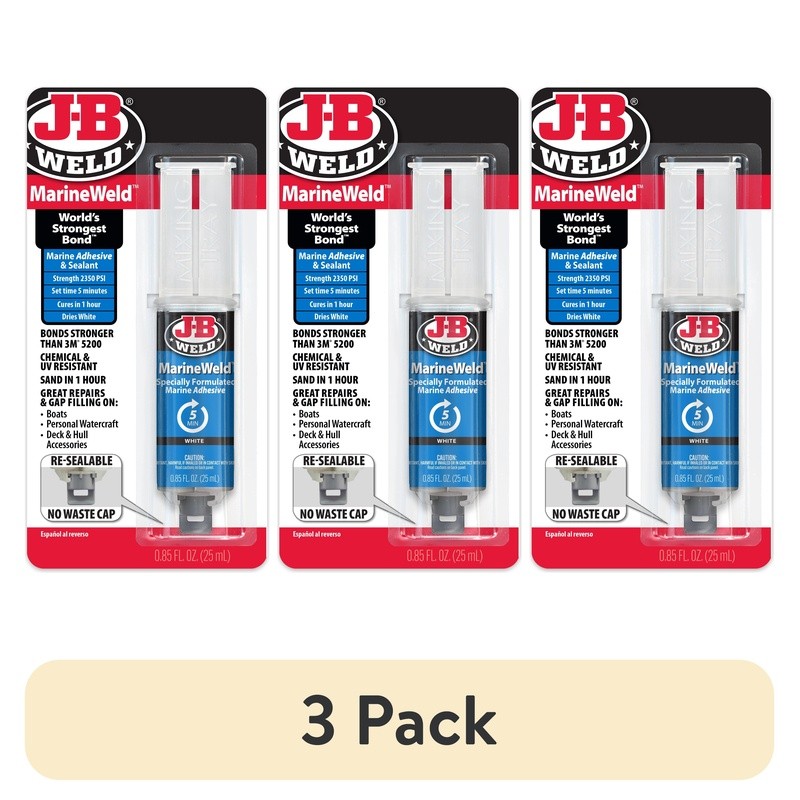 3 Pack MarineWeld Adhesive Waterproof Strong Permanent Bond Metal Repairs New