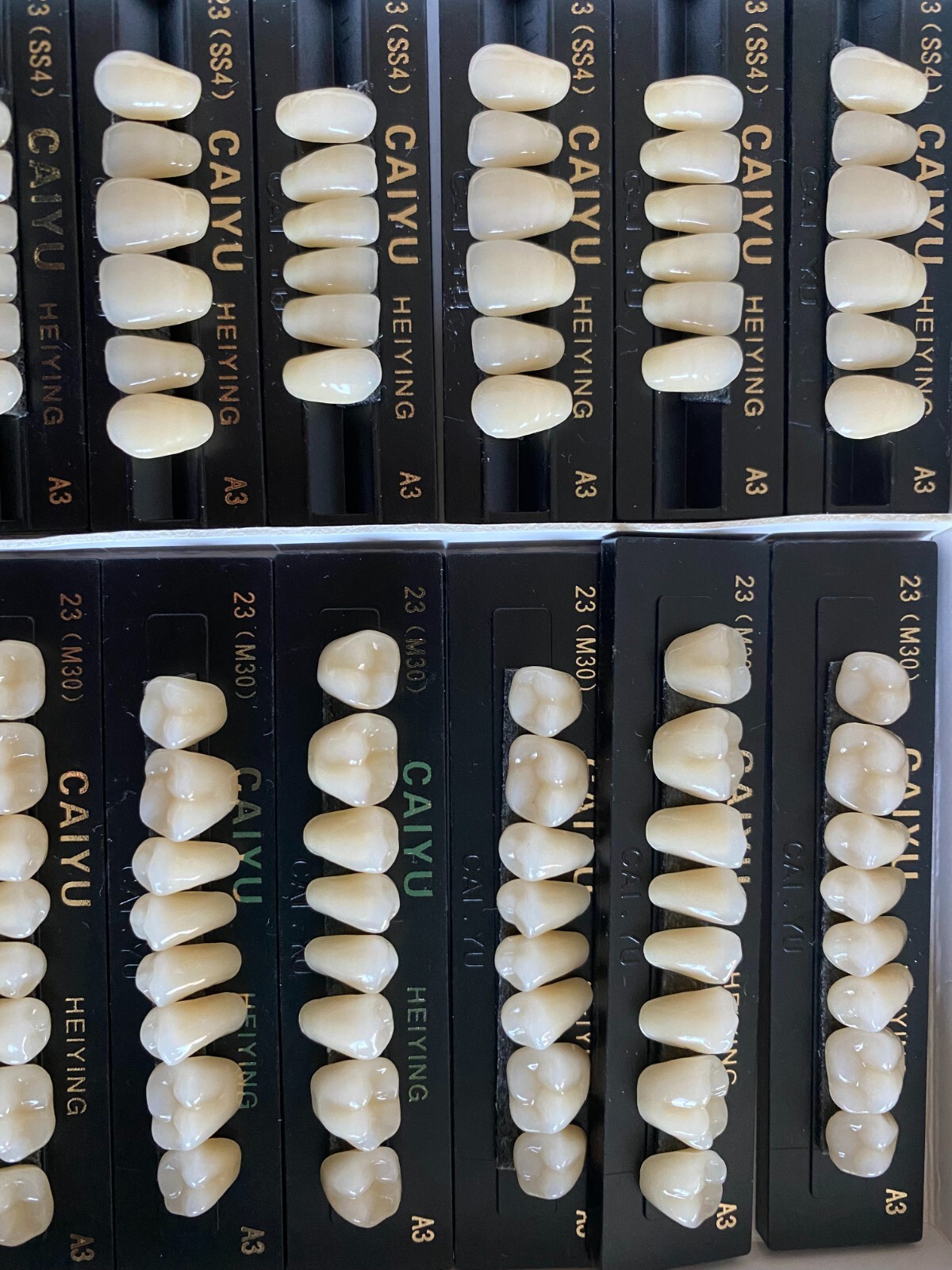 3 Complete Sets Acrylic Denture Teeth A1 A2 A3 A3.5 S M L X-L 84 In BOX