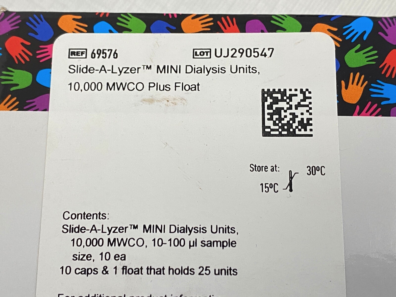 THERMO Slide-A-Lyzer Mini Dialysis Unit 10K MWCO 10 Cups Caps w/ Float 69576