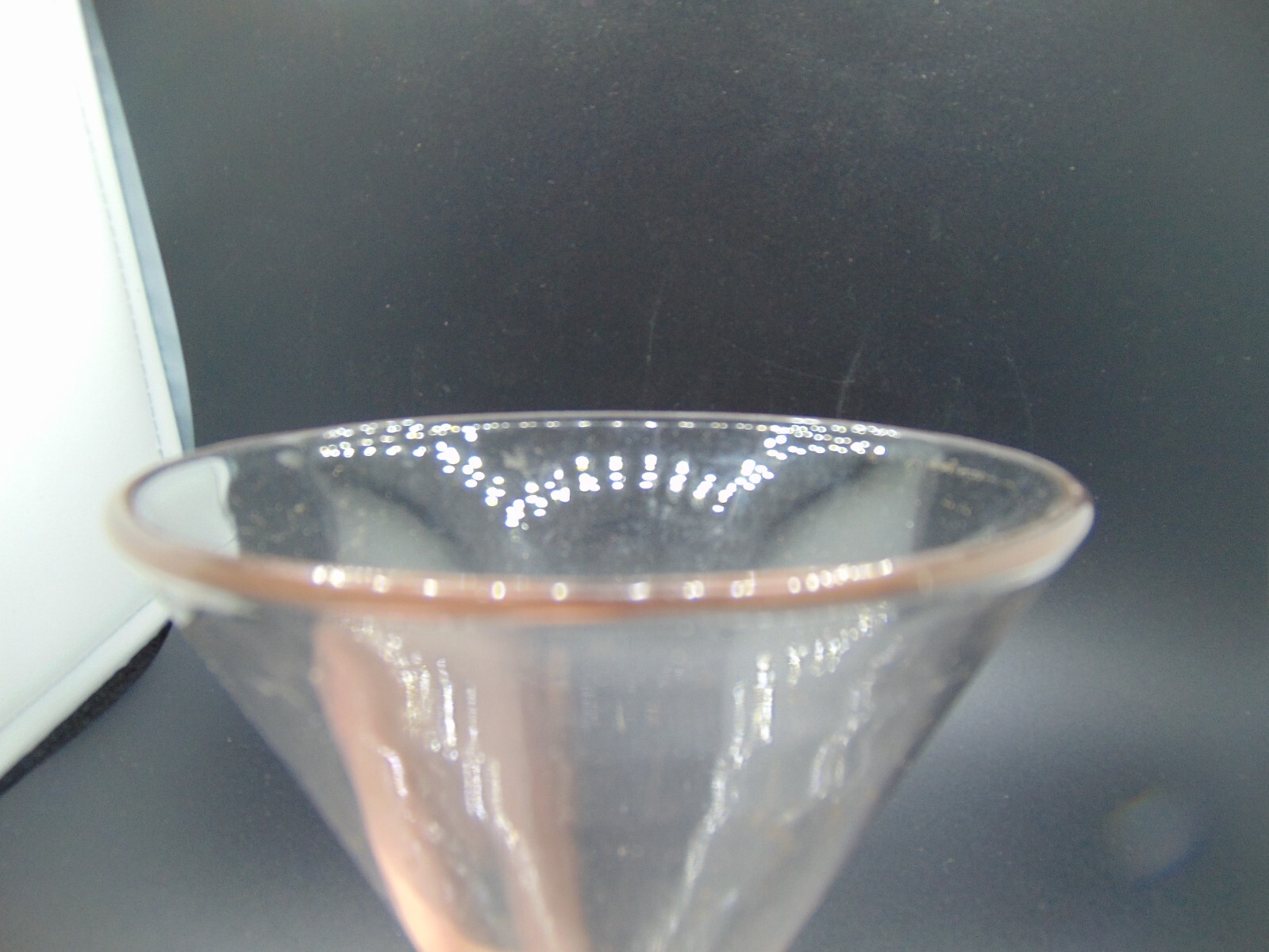 Vintage clear glass Funnel 4 1/2″ round 6 1/4″ long USA