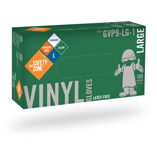100 Clear Vinyl Gloves Powder Free Food Service Cleaning by The Safety Zone