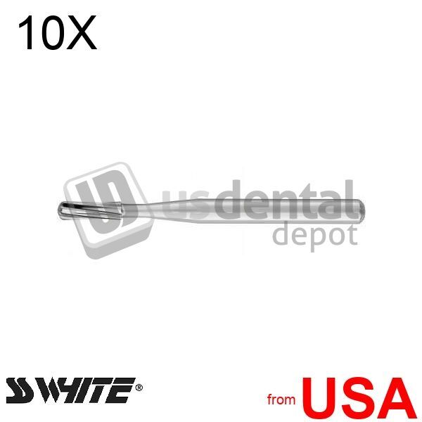 10X LOT of SS WHITE – FG #1158 straight dome plain carbide bur, 10pk 057-17709