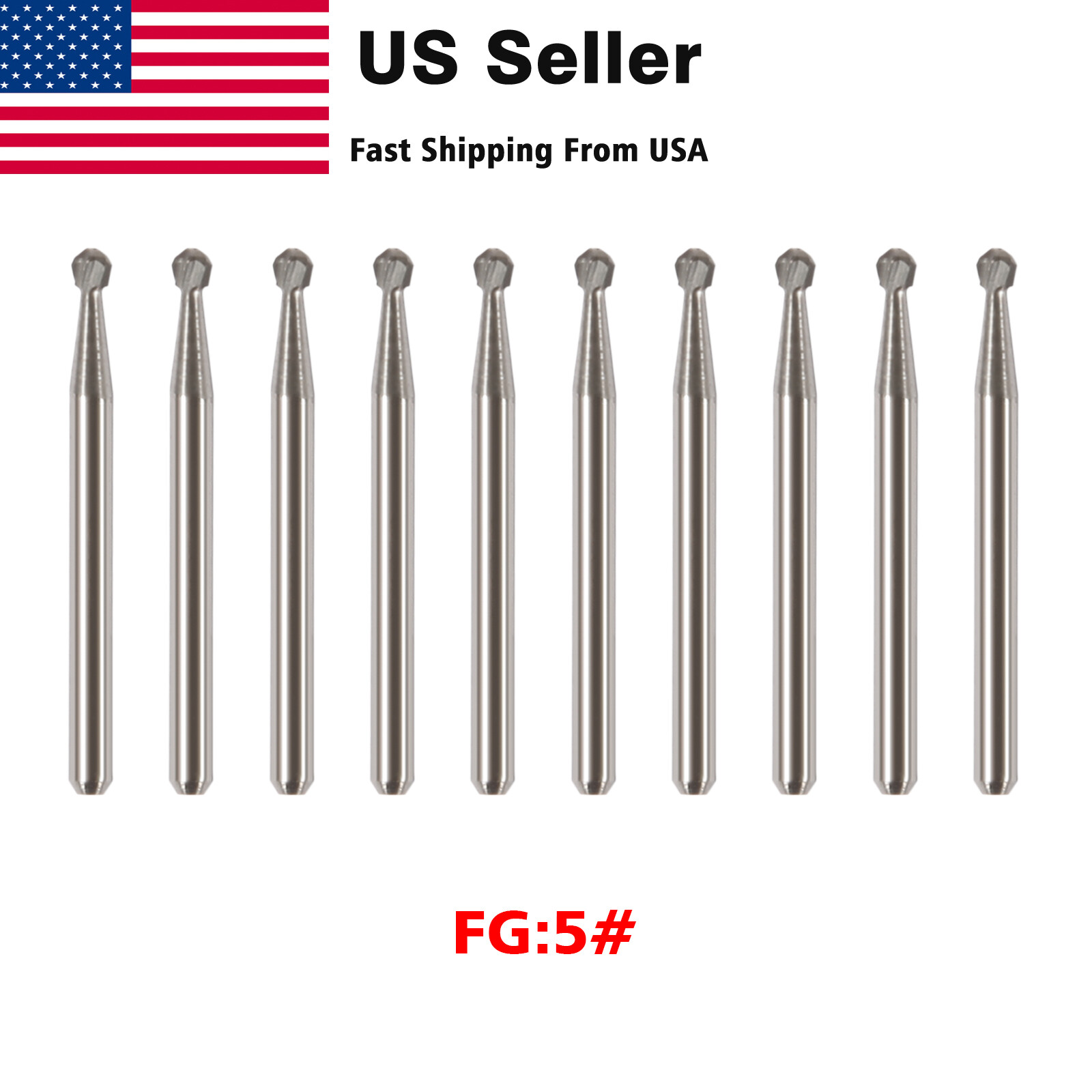 10pcs/kit Dental Carbide Steel Bur Drills for High Speed Handpiece FG#05 de
