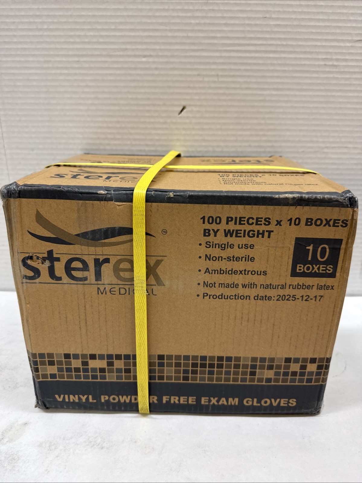 Sterex Vinyl Powder Free Exam Disposable Gloves SZ M Case of 10 Boxes Of 100