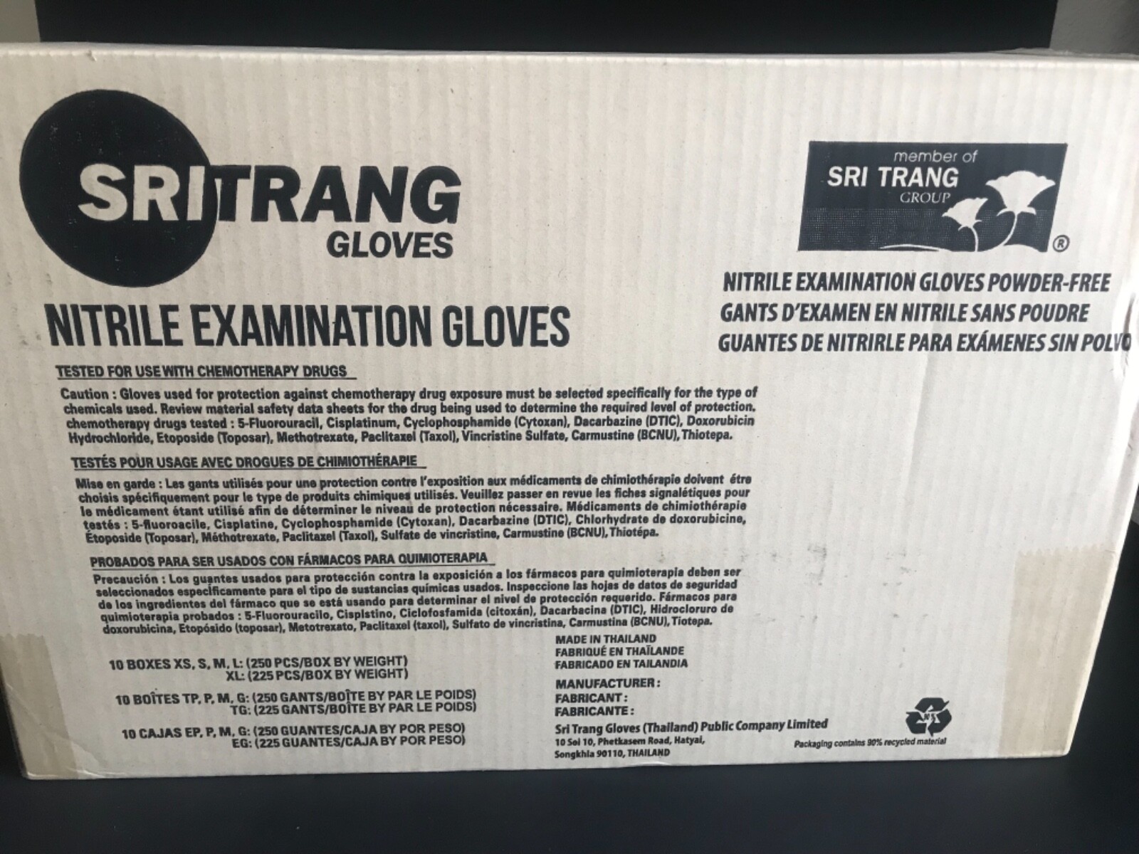 2500 Gloves Full Case – Blue Nitrile Exam Gloves Size Large Chemo Rated 3 Mil