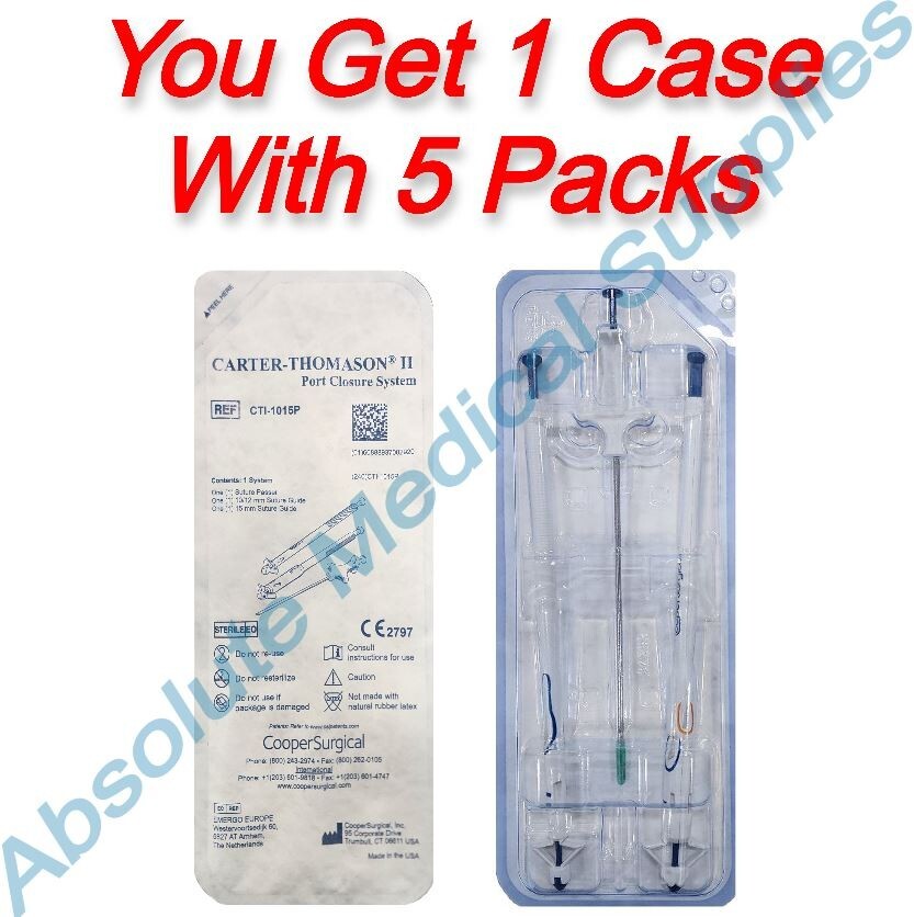 *5-Packs* Carter Thomason II Port Closure System With Suture Guide CTI-1015P