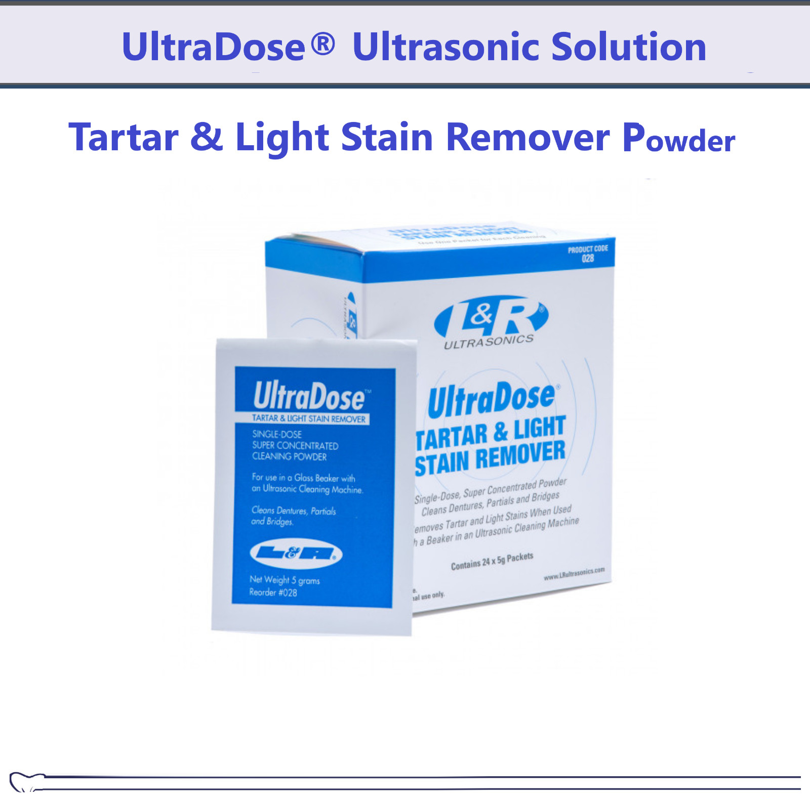 Dental UltraDose Tartar Light Stain Remover Powder Ultrasonic Solution #028 L&R