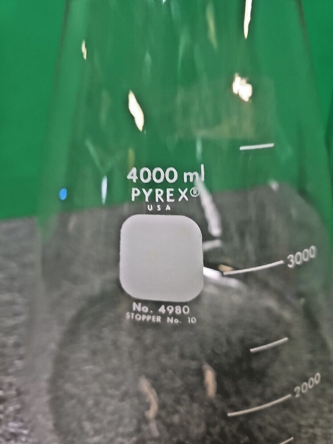 Corning Pyrex 4980-4L 4L Erlenmeyer Flask Narrow Mouth Heavy Rim 4000ml #10 Stpr