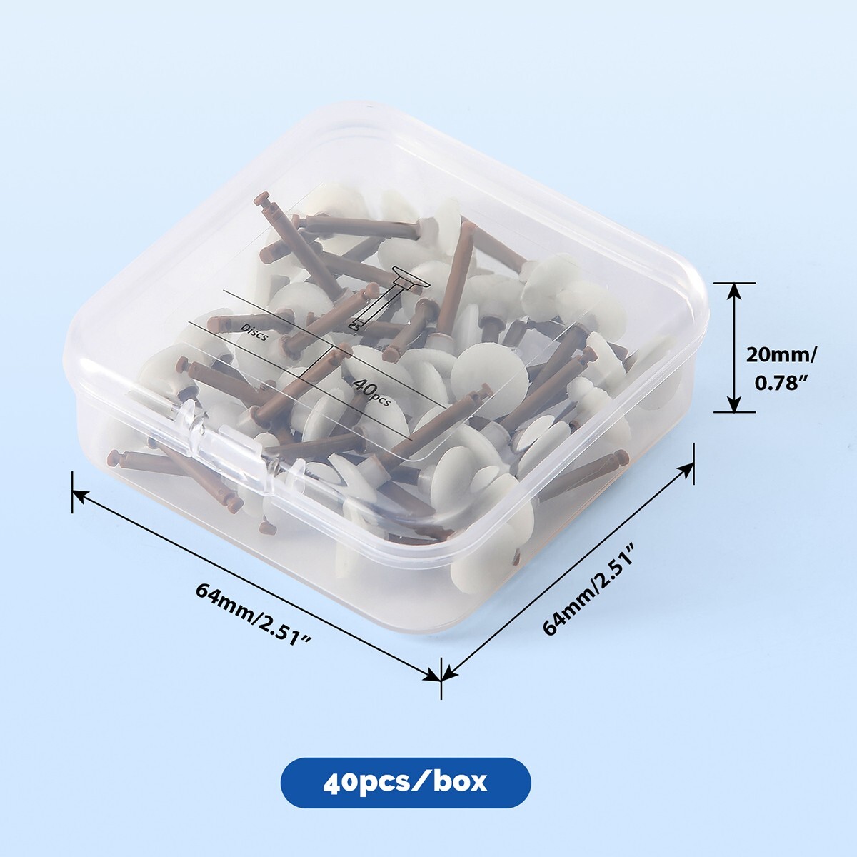 40pcs/Box Dental Preparing Composite Polishing Cup Point Disc Aluminum Oxide