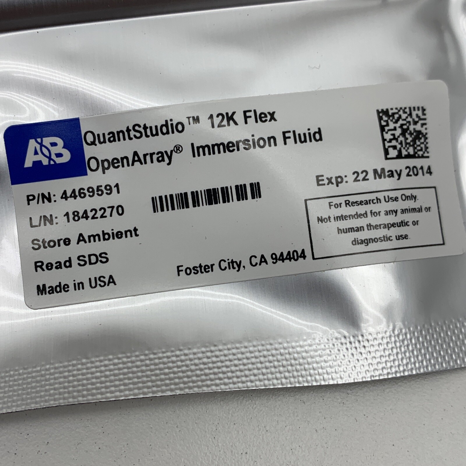 (6) AB 4469591 4472095 QuantStudio 12K OpenArray Immersion Fluid EXPIRED 2014