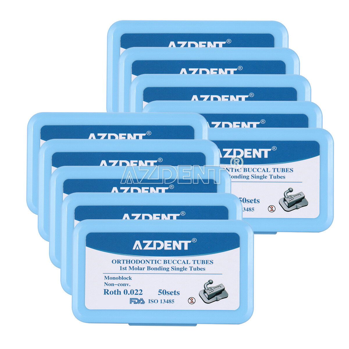 Dental Orthodontic 1st Molar Buccal Tubes Roth.022 Bondable Non-Conv Monoblock