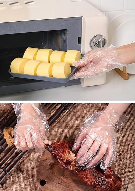 400 Count Disposable Poly Plastic Gloves for Cooking, Food Prep and Food Service