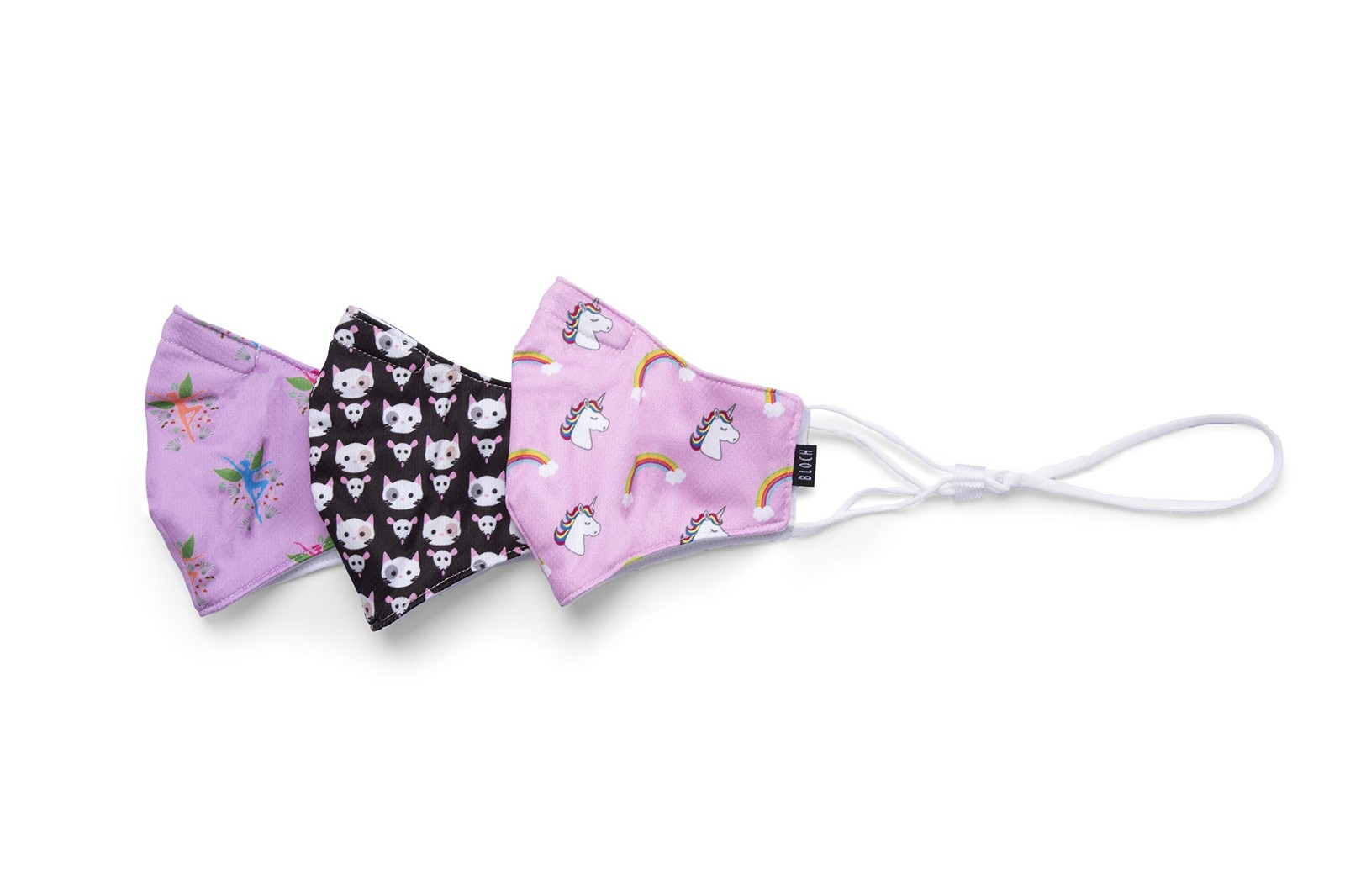 Bloch Kids Childrens Soft Stretch Reusable Face Mask Lanyard And Moldable Nose