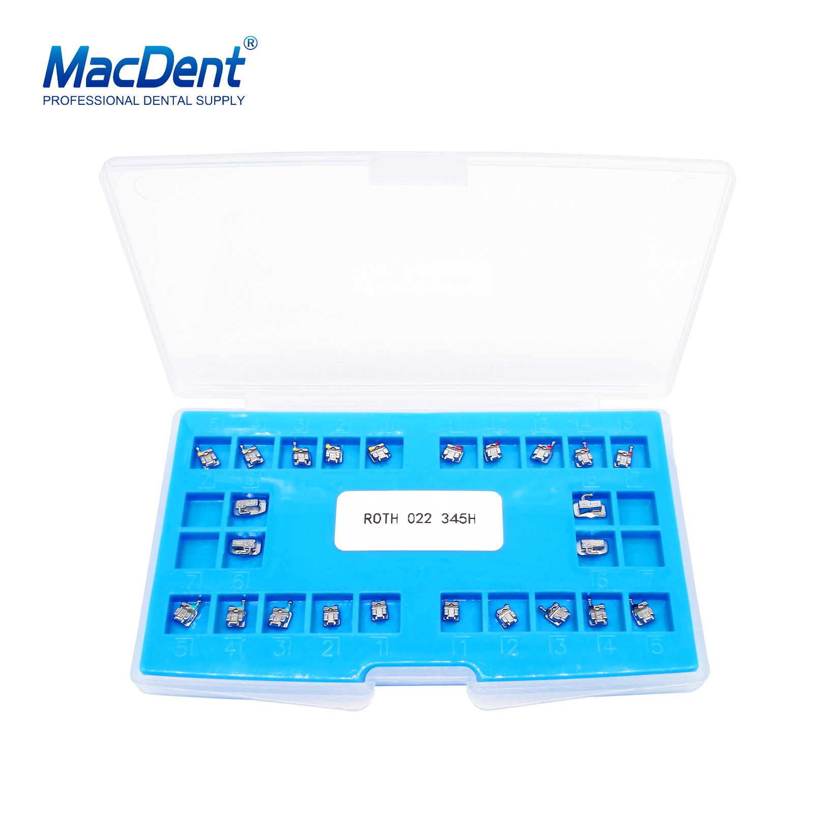 Dental Orthodontic Self-Ligating Brackets Braces Roth/MBT .022 Hook 345 MacDent