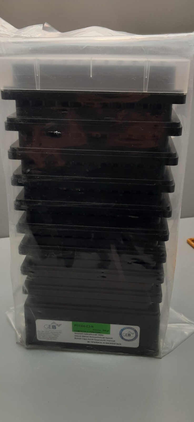 Compatiable pipettor 96 Pipet Tips, 1-300ul, Black (10) racks PT0300-E3-N