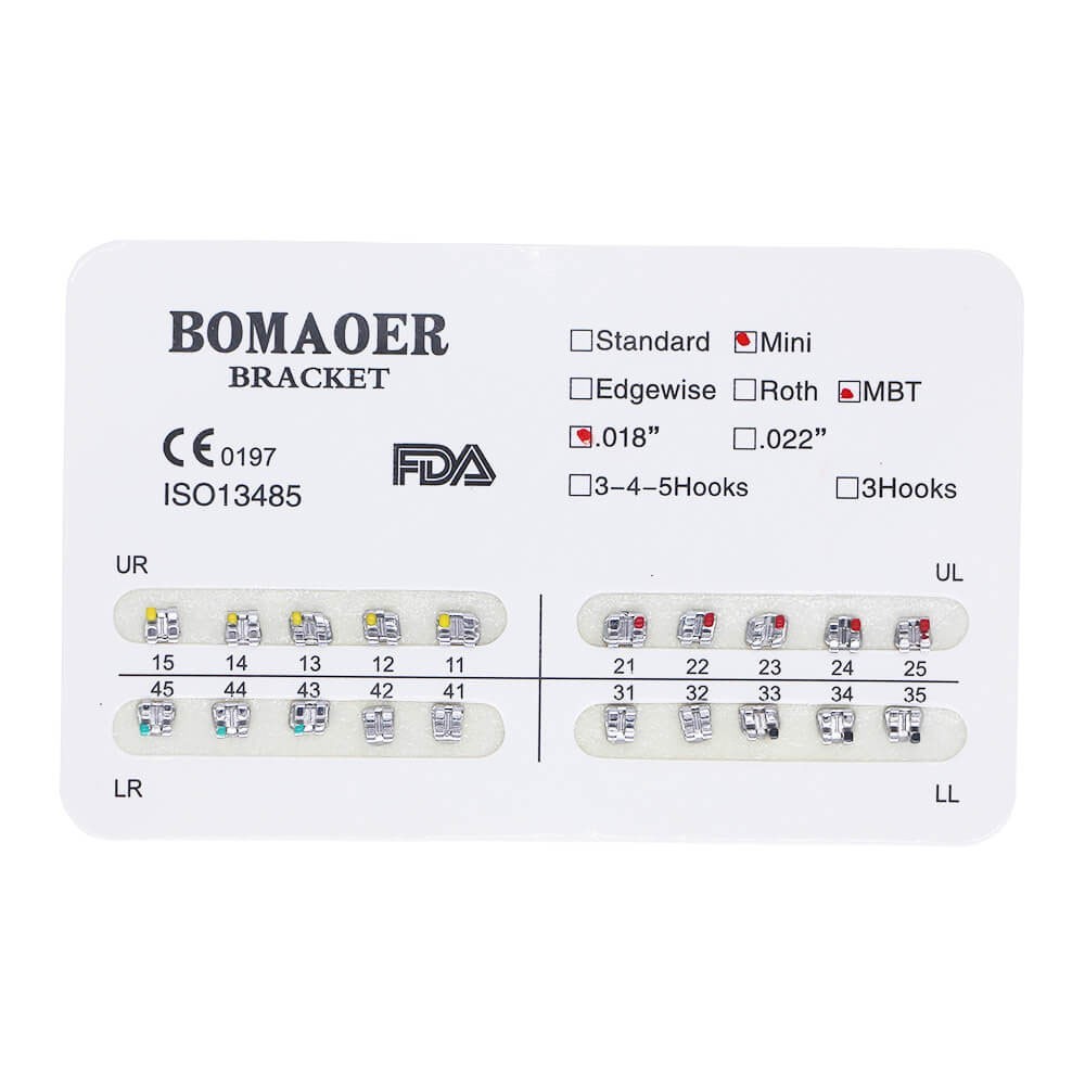 1-100 packs Dental Orthodontic Bracket Braces Mini MBT 018 No Hook 20pcs/Pack