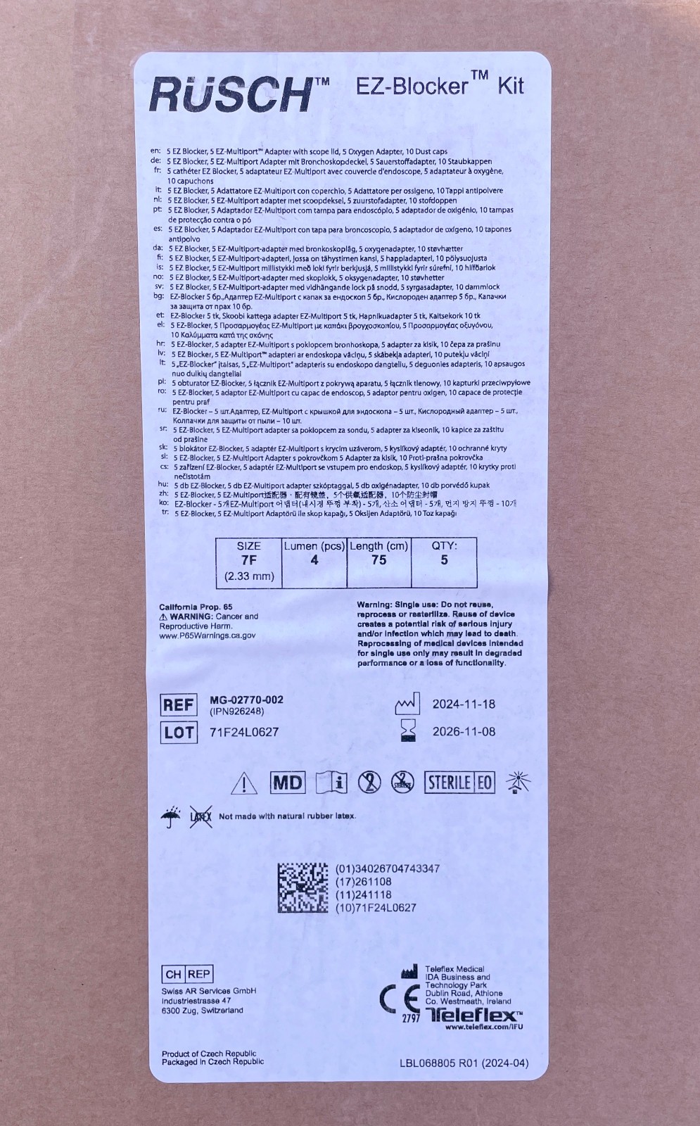 Box of 5 Rusch EZ Blocker Kit – Model MG-02770-002 – 11/2026 – NEW