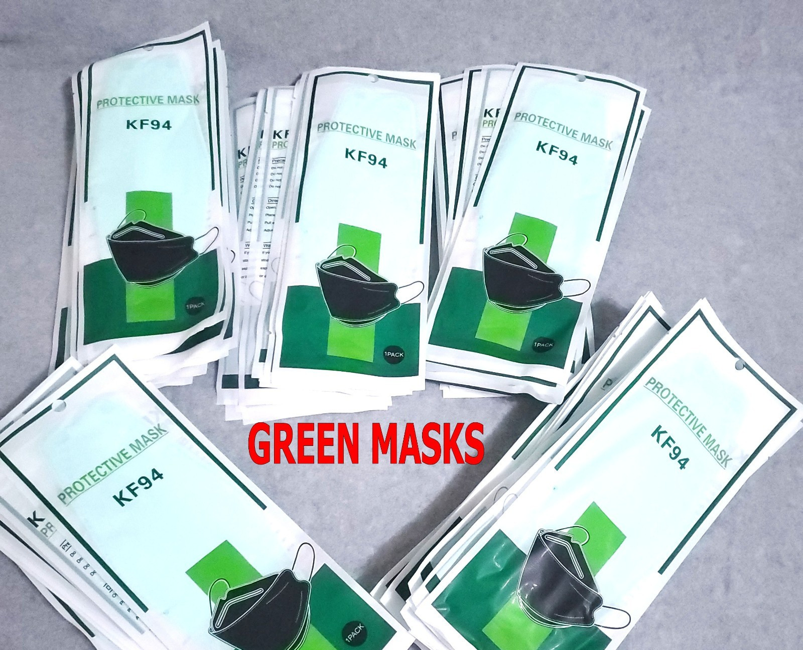 KF94 Protective 200 Pcs 4 Layer Face Mask Disposable Green