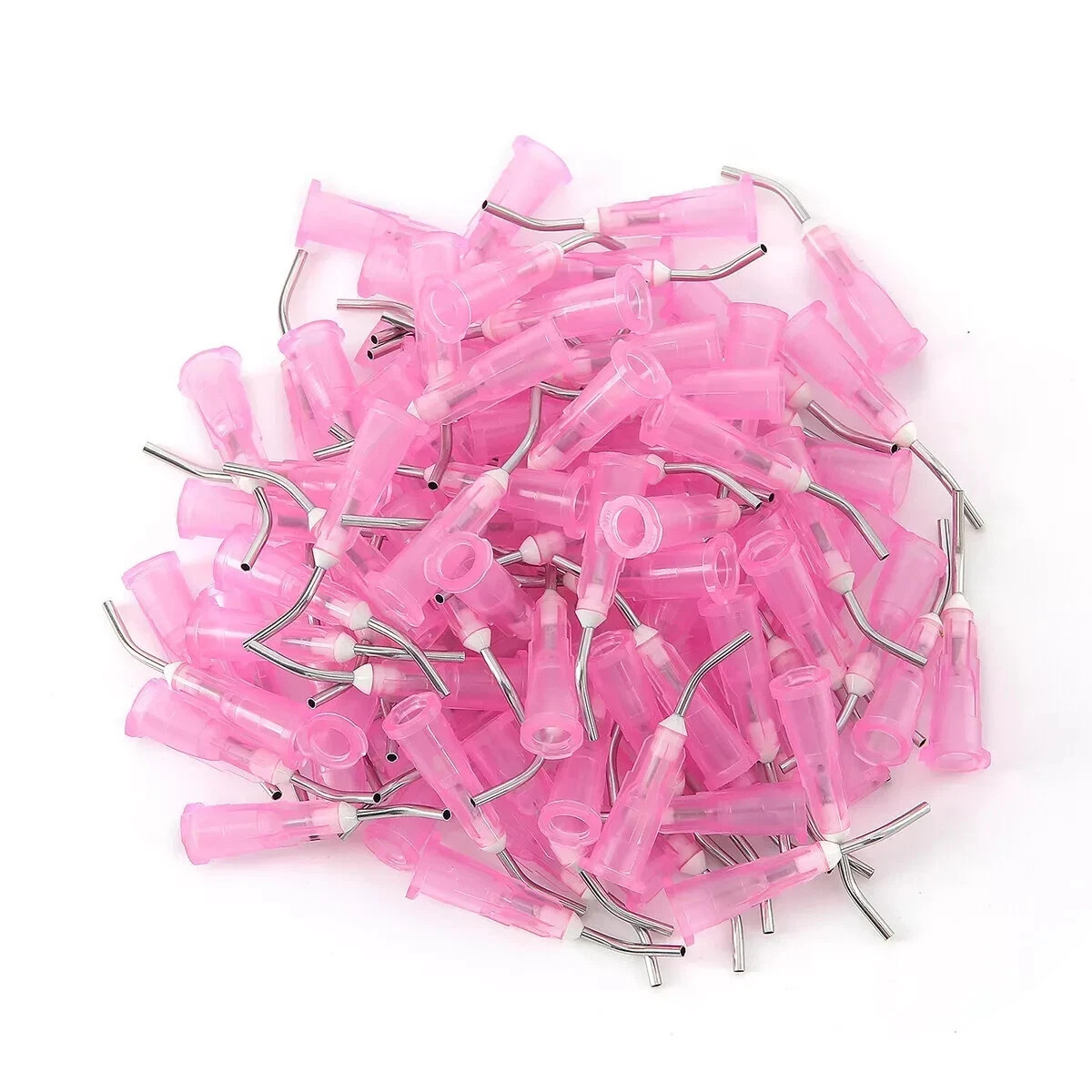 100 Pcs Dental Composite Resin Disposable Irrigation Pre Bent Needle Syringe Tip
