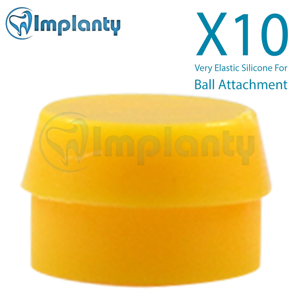 10x Dental Regular Size Extra Soft Silicone Caps For Ball Attachment 500g