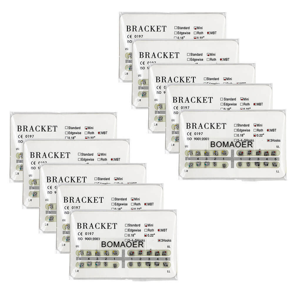1-100 packs Dental 20pcs/Pack Orthodontic Bracket Braces Mini MBT 022 3 Hooks